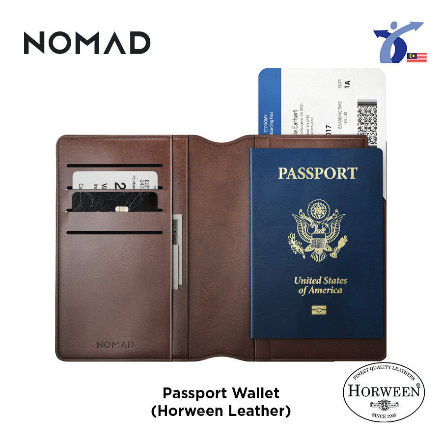 Dompet Pasport Nomad //Warna Coklat Desa //Kulit Horween
