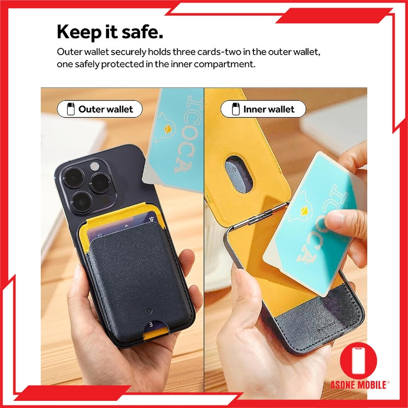 Spigen Caseology Nano Pop Magnetic Wallet Stand Pemegang Kad Magnet Untuk iPhone 15 / iPhone 14 / iPhone 13 / iPhone 12 S