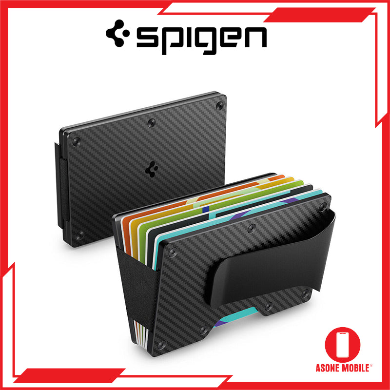 Pemegang Kad Universal Dompet S Spigen dengan Gentian Karbon Klip Wang