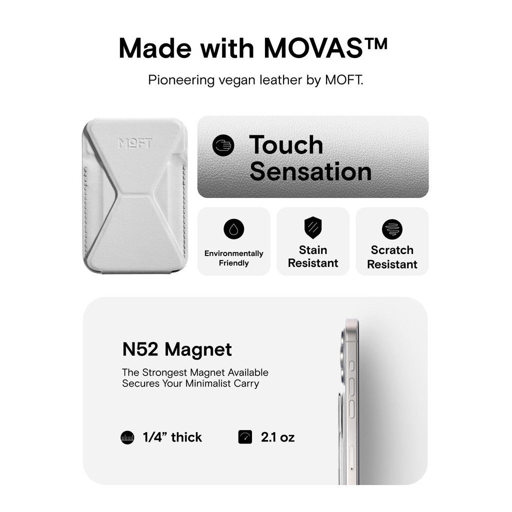 MOFT Snap on Phone Stand Wallet MOVAS™ Compatible for iPhone 15 14 13 12