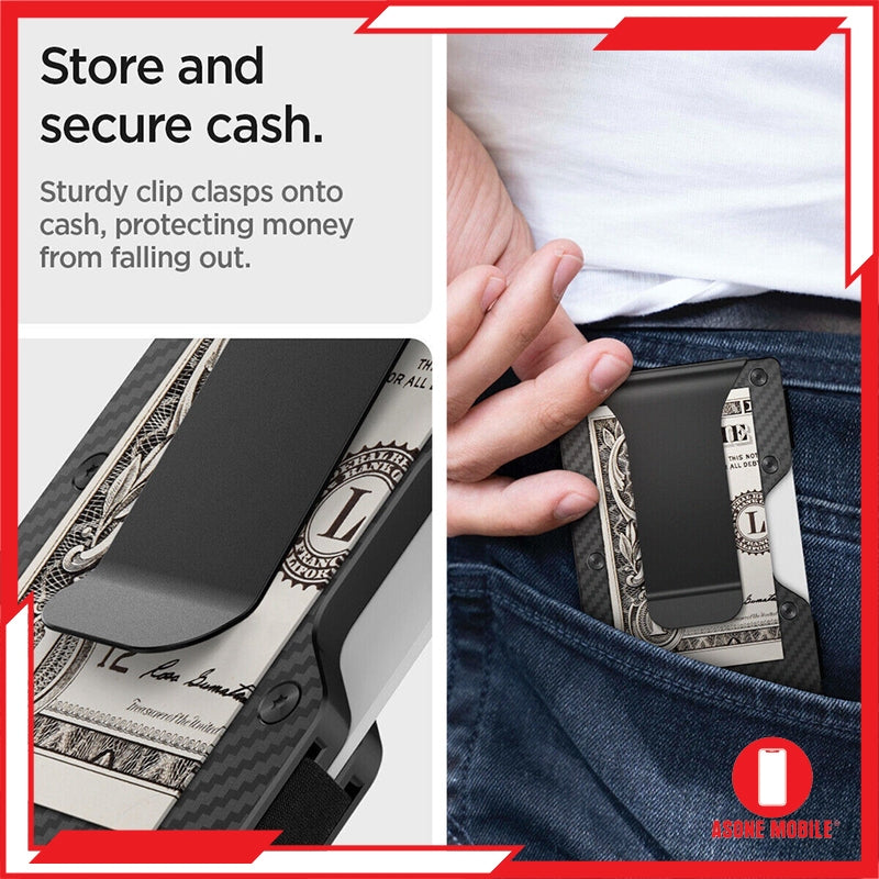 Pemegang Kad Universal Dompet S Spigen dengan Gentian Karbon Klip Wang