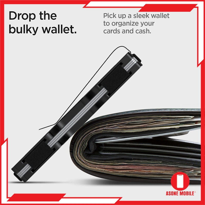 Pemegang Kad Universal Dompet S Spigen dengan Gentian Karbon Klip Wang