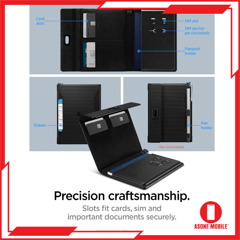 Spigen Universal Pemegang Pasport Pemegang Kad Pemegang Pen Pemegang Pasport Sampul Pasport Dompet Pasport Beg Pasport