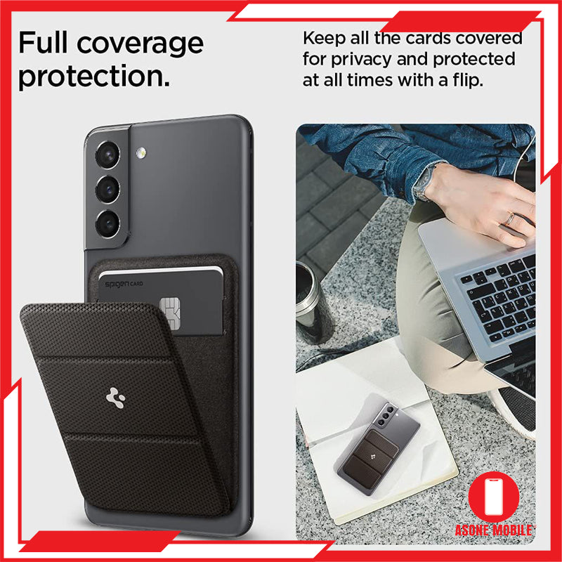 Pemegang Kad Universal Spigen Dompet Lipat Pintar untuk iPhone Samsung Galaxy Huawei XIaomi Vivo Oppo