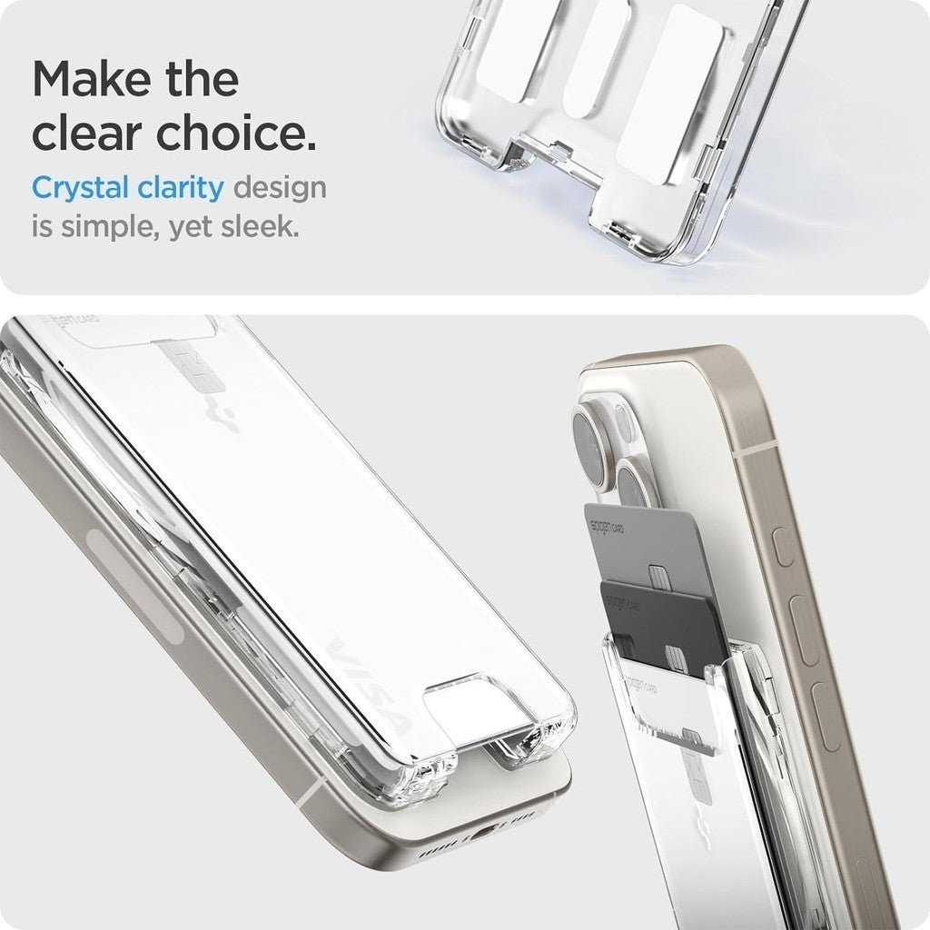 Dompet Magnetik Kad Spigen 3 Dompet Pemegang Kad MagSafe Ultra Hibrid Untuk iPhone 15 / iPhone 14 / iPhone 13 / iPhone 12