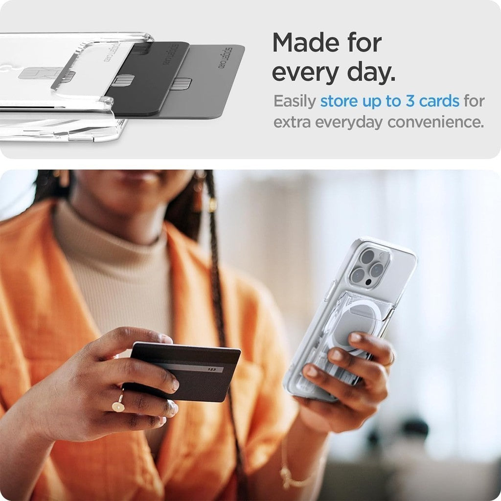 Dompet Magnetik Kad Spigen 3 Dompet Pemegang Kad MagSafe Ultra Hibrid Untuk iPhone 15 / iPhone 14 / iPhone 13 / iPhone 12