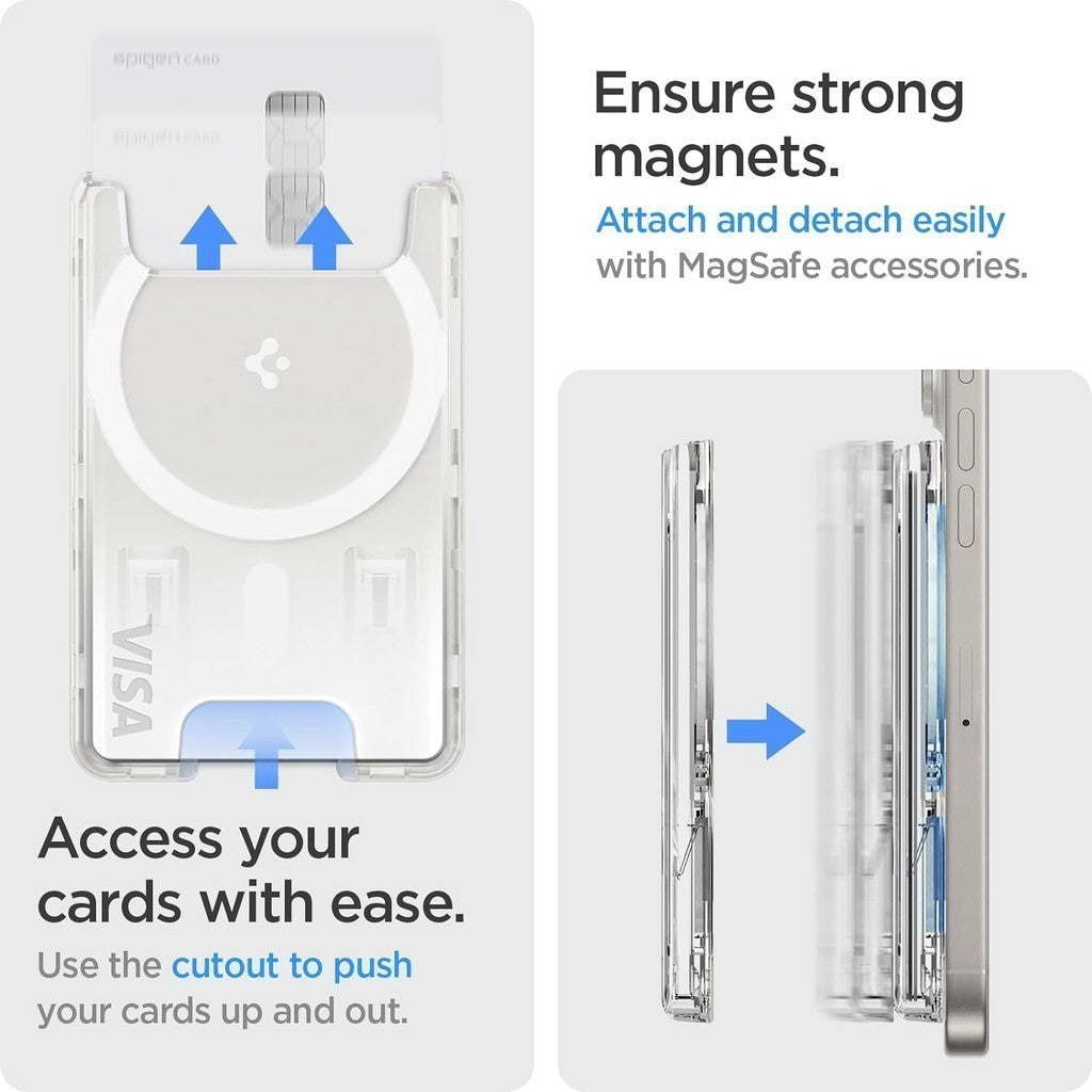Dompet Magnetik Kad Spigen 3 Dompet Pemegang Kad MagSafe Ultra Hibrid Untuk iPhone 15 / iPhone 14 / iPhone 13 / iPhone 12