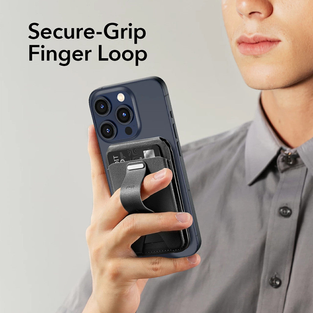 ESR 2K616 Grip Vegan Leather Wallet Serie Kulit Tulen dengan HaloLock Magnetic Core Serasi dengan MagSafe