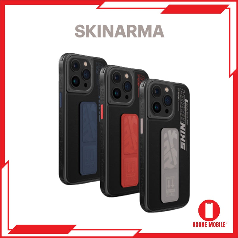 Sarung SKINARMA Slate untuk iPhone 15 / 15 Pro / 15 Pro Max Biru Kelabu Jingga