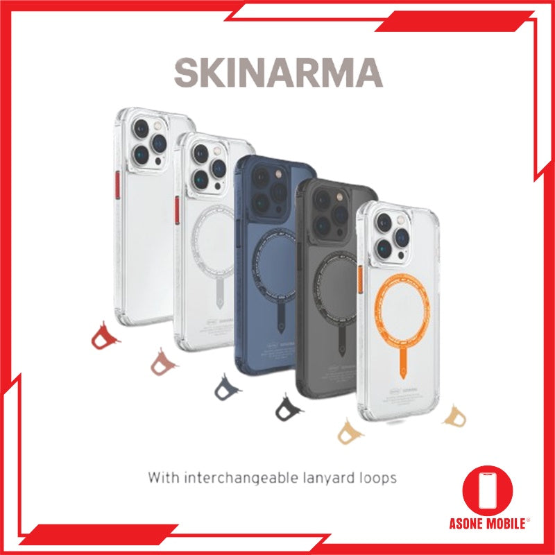 SKINARMA Saido Mag-Charge Case for iPhone 15 / 15 Pro / 15 Pro Max Clear Smoke Blue Sunburst