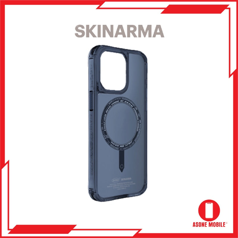 SKINARMA Saido Mag-Charge Case for iPhone 15 / 15 Pro / 15 Pro Max Clear Smoke Blue Sunburst