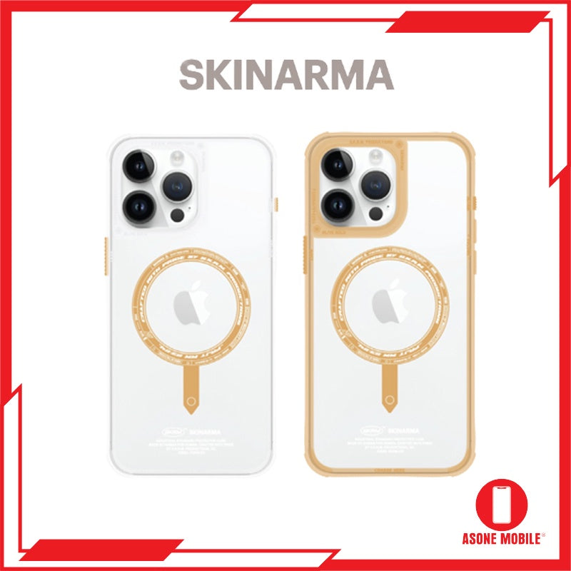 SKINARMA Saido Mag-Charge Case for iPhone 15 / 15 Pro / 15 Pro Max Clear Smoke Blue Sunburst