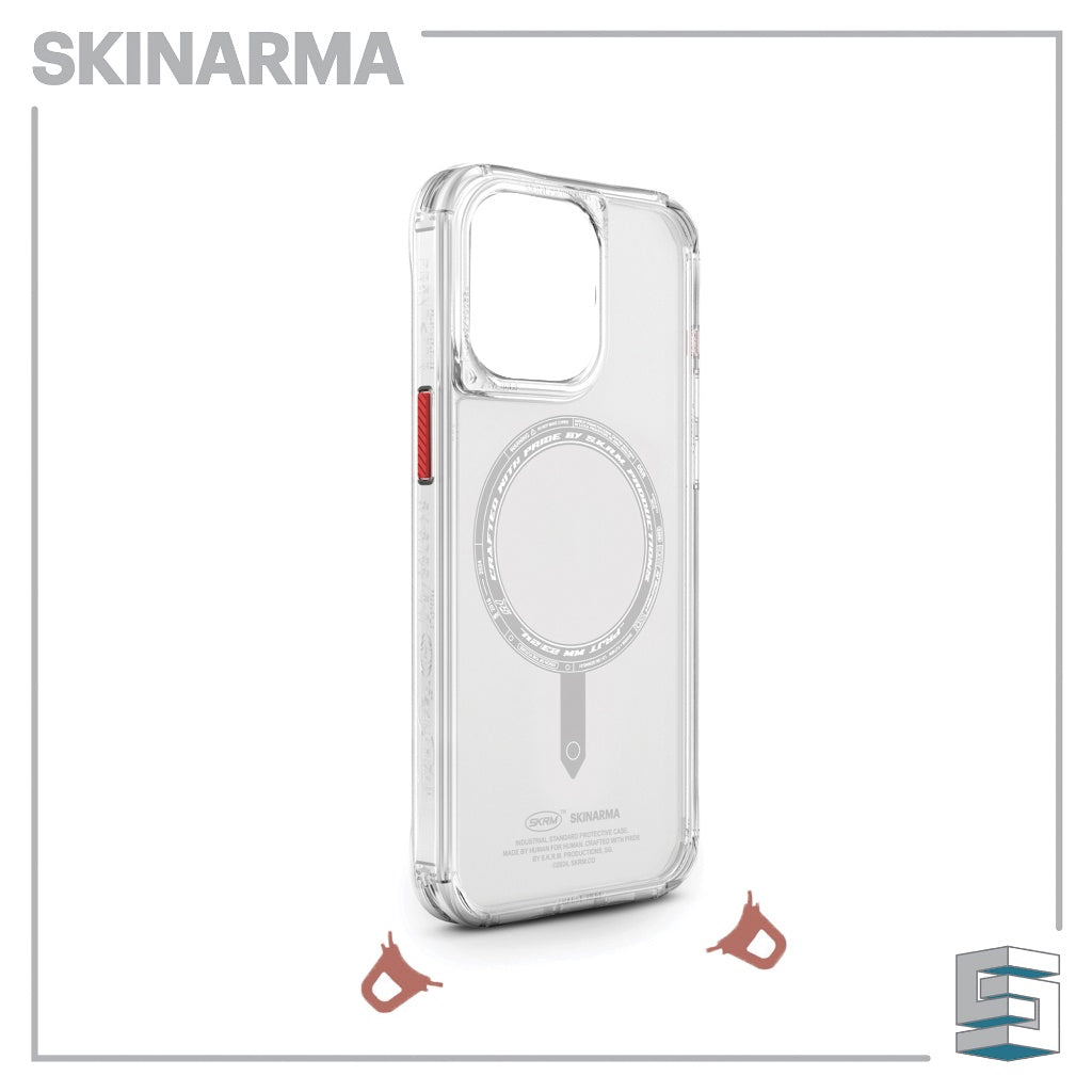 SKINARMA Saido Mag-Charge Case for iPhone 15 / 15 Pro / 15 Pro Max Clear Smoke Blue Sunburst