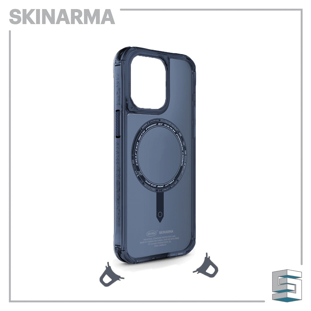 SKINARMA Saido Mag-Charge Case for iPhone 15 / 15 Pro / 15 Pro Max Clear Smoke Blue Sunburst