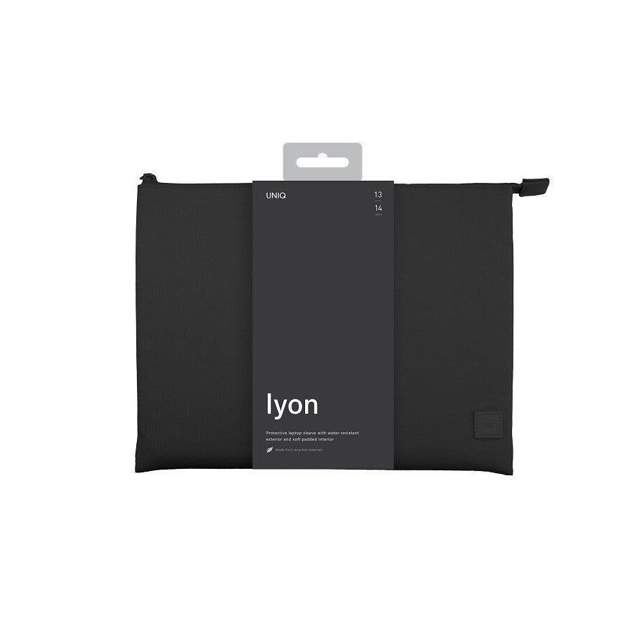 Nilon Pelindung UNIQ Lyon Snug-Fit Untuk Lengan Komputer Riba (Sehingga 14”) - Hitam Tengah Malam/Hijau Hutan