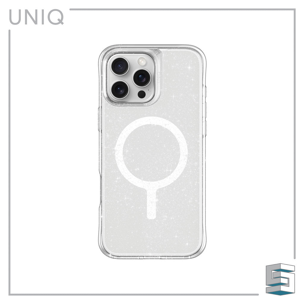 UNIQ Lifepro Xtreme Magclick Case for iPhone 16 (6.1) /16 Plus (6.7) /16 Pro (6.3) /16 Pro Max (6.9) Clear Smoke Tinsel