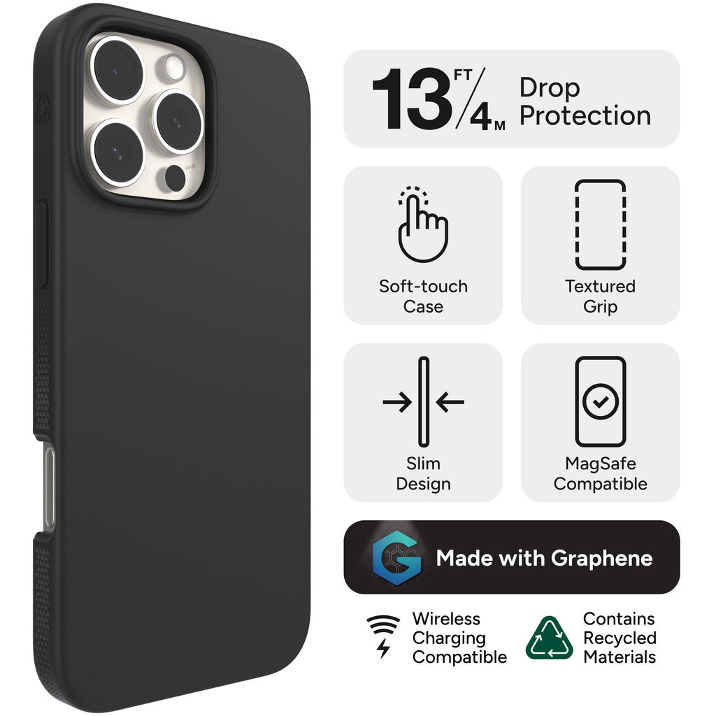 ZAGG Manhattan Snap Case untuk iPhone 16 Series - Hitam