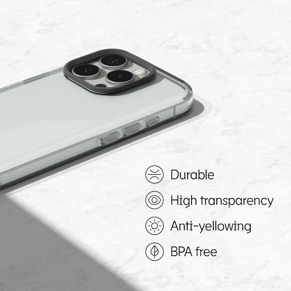 Sarung Jelas RhinoShield Serasi dengan iPhone 16 / Pro / Pro Max / Plus Rintangan Kekuningan Lanjutan