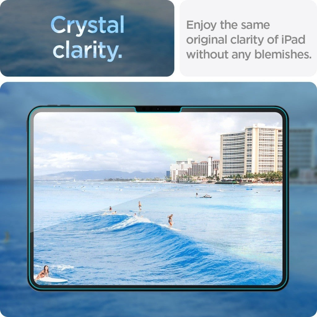 Spigen iPad Pro 11" (2024) Pelindung Skrin Glas tR Slim HD iPad Pro 11 inci Kaca Terbaja dengan Pertahanan 9H