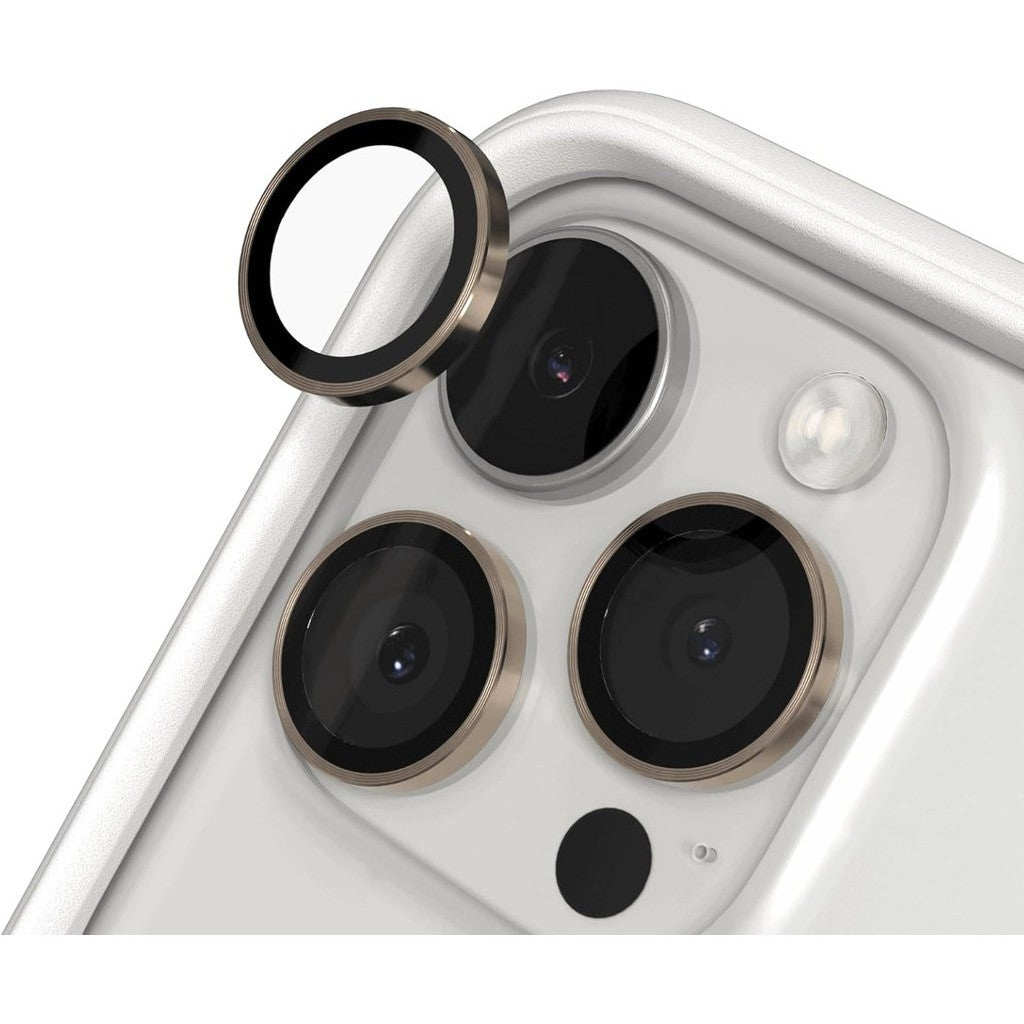 Pelindung Lensa Kamera Kaca Terbaja RhinoShield 9H iPhone 16 Pro / 16 Pro Max Kesan dan Ketahanan Gores