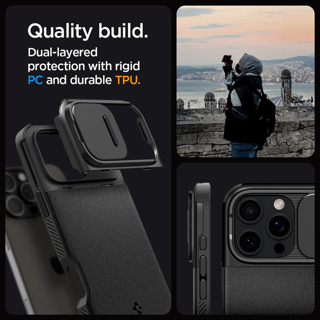 Spigen Optik Armor MagFit untuk iPhone 16 Pro Max / 16 Pro Slim Camera Guard dengan Sarung Penyerap Kejutan