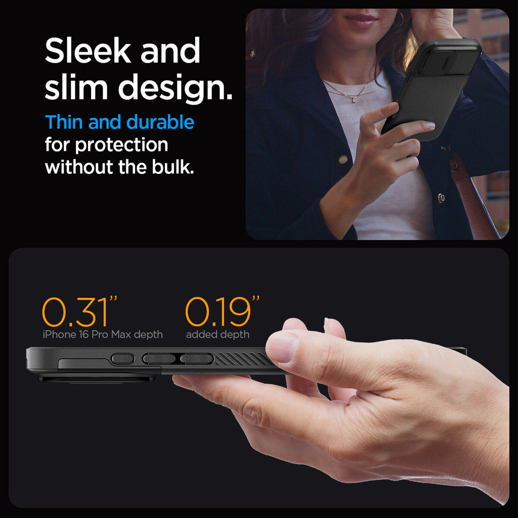 Spigen Optik Armor MagFit untuk iPhone 16 Pro Max / 16 Pro Slim Camera Guard dengan Sarung Penyerap Kejutan