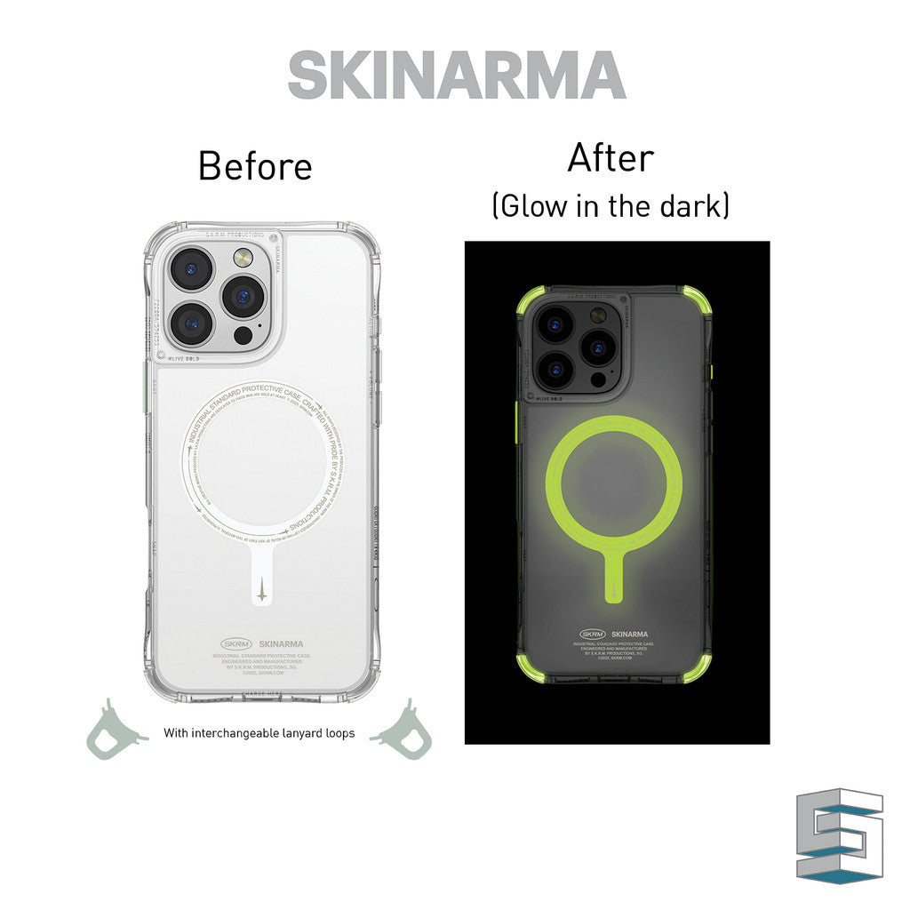 SKINARMA Saido Mag-Charge Case for iPhone 16 (6.1)/16 Plus (6.7)/16 Pro (6.3)/16 Pro Max (6.9) Clear Niteglow Prime
