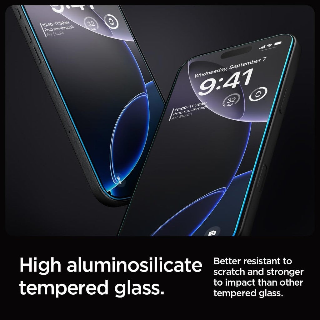 SPIGEN Glas.tR EZ Fit Privacy (2 Pack) Pelindung Skrin untuk iPhone 16 Pro dengan Kit Pemasangan