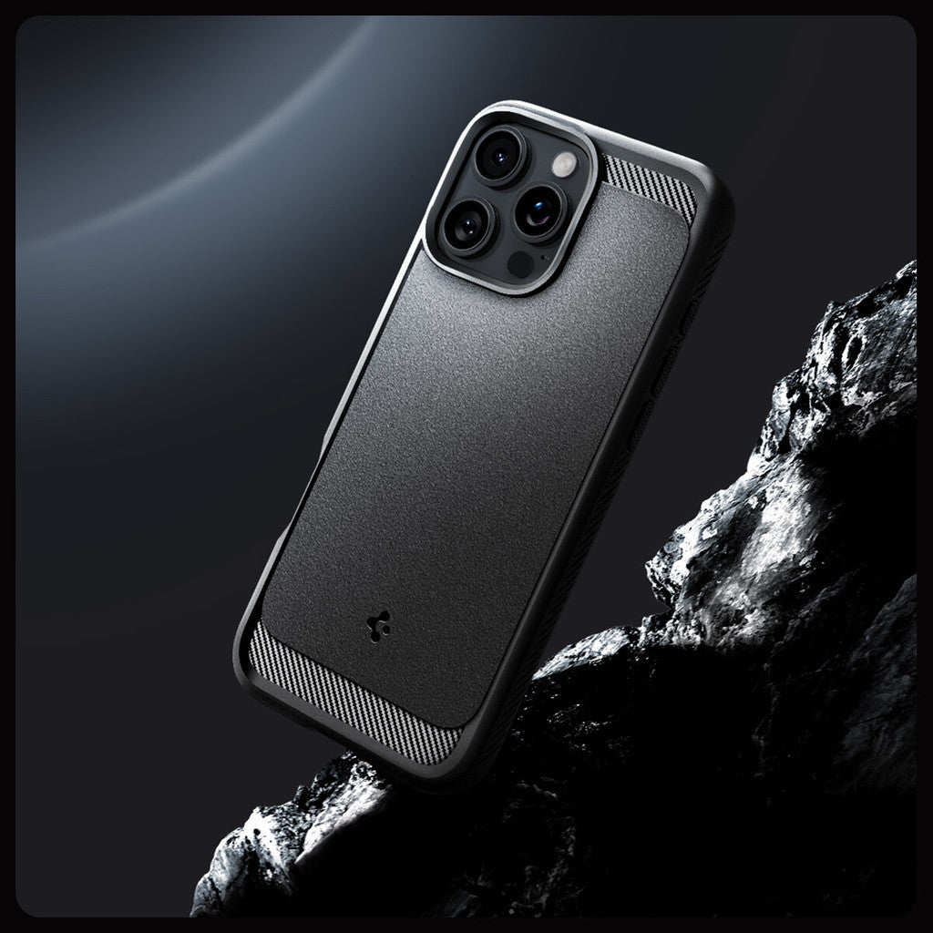 SPIGEN Rugged Armor MagFit Case untuk iPhone 16 Pro Max - Hitam Matte