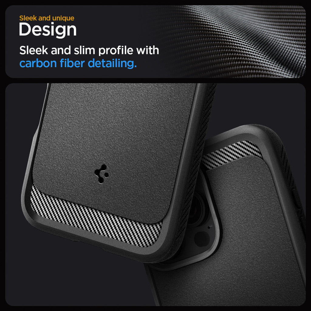 SPIGEN Rugged Armor MagFit Case untuk iPhone 16 Pro Max - Hitam Matte