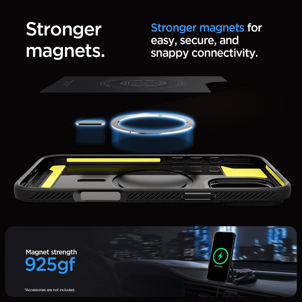 SPIGEN Rugged Armor MagFit Case untuk iPhone 16 Pro Max - Hitam Matte