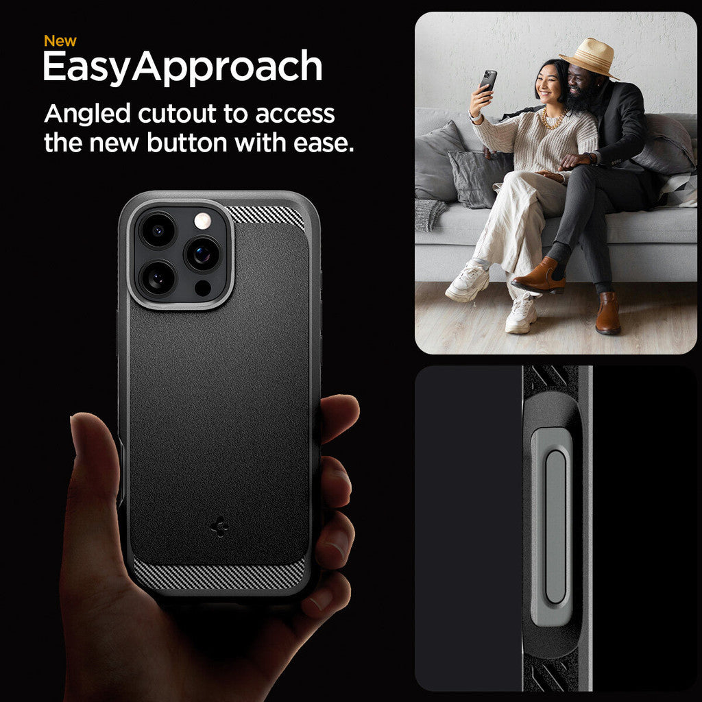 SPIGEN Rugged Armor MagFit Case untuk iPhone 16 Pro Max - Hitam Matte