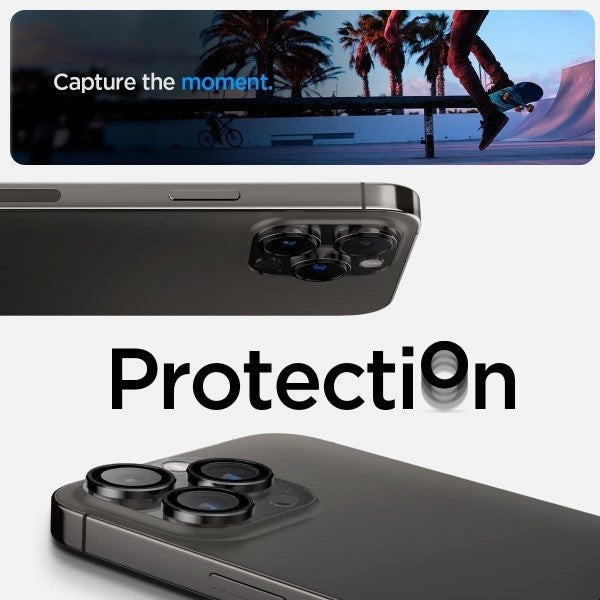 Pelindung Lensa Spigen EZ Fit Optik Pro (2 Pek) iPhone 16 Pro Max/15 Pro Max/16 Pro/15 Pro/14 Pro - Jelas