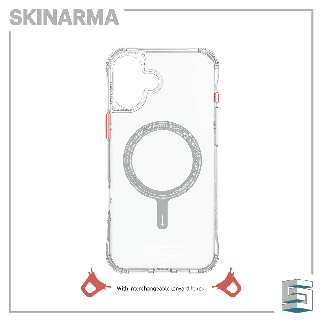 SKINARMA Saido Mag-Charge Case for iPhone 16 (6.1)/16 Plus (6.7)/16 Pro (6.3)/16 Pro Max (6.9) Clear Niteglow Prime
