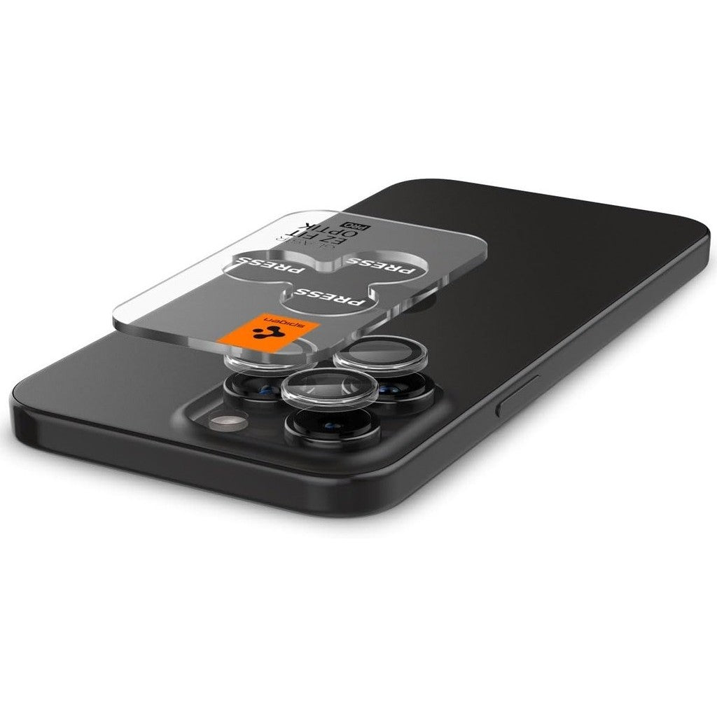 Pelindung Lensa Spigen EZ Fit Optik Pro (2 Pek) iPhone 16 Pro Max/15 Pro Max/16 Pro/15 Pro/14 Pro - Jelas