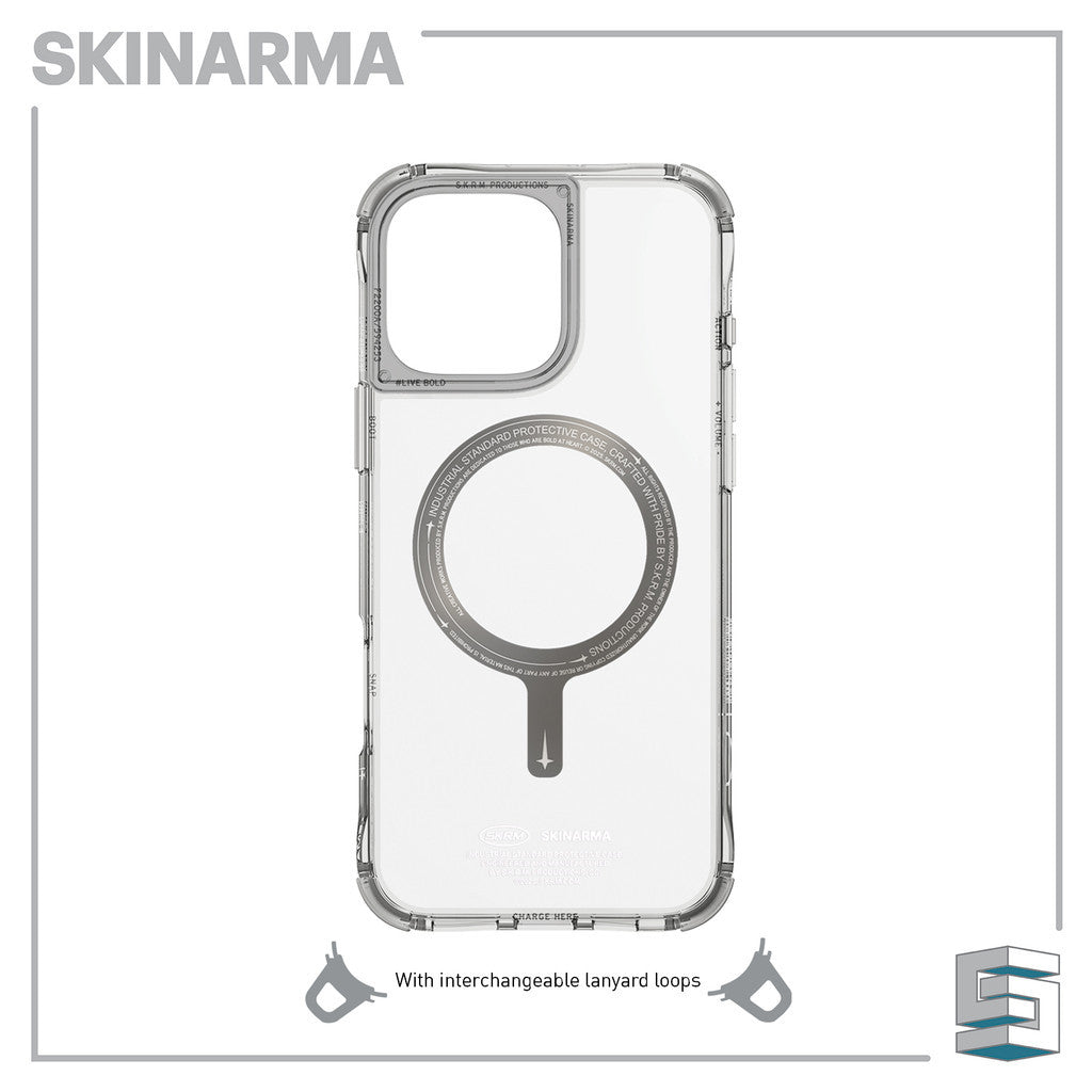 SKINARMA Saido Mag-Charge Case for iPhone 16 (6.1)/16 Plus (6.7)/16 Pro (6.3)/16 Pro Max (6.9) Clear Niteglow Prime