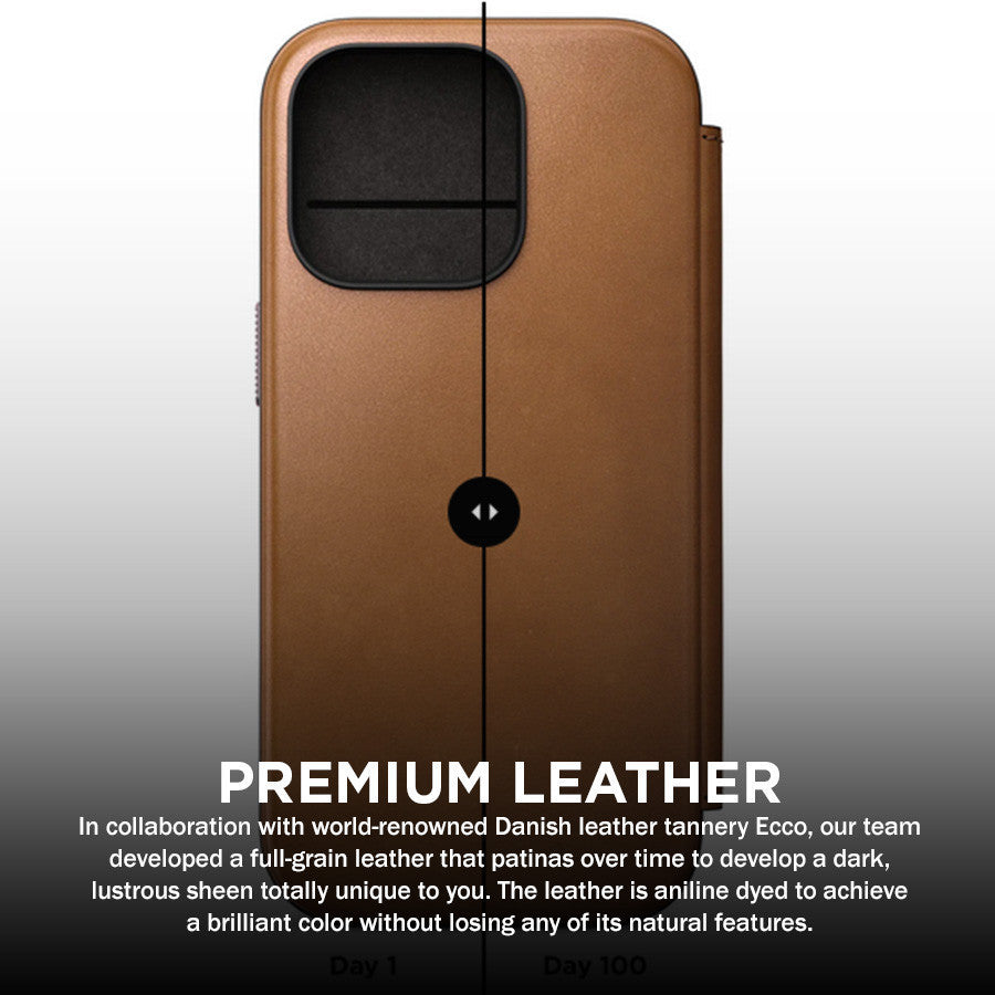 NOMAD Modern Leather Folio (Premium) iPhone 16 Pro / Pro Max Case