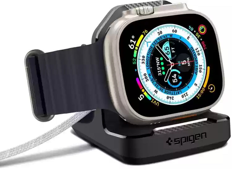 Pendirian Pengecas Perisai Lasak Spigen Apple Watch Ultra 2/Ultra 49mm, Siri 10 46/42mm, 9/8/7 45/41mm, SE/6/5/4 44/40mm