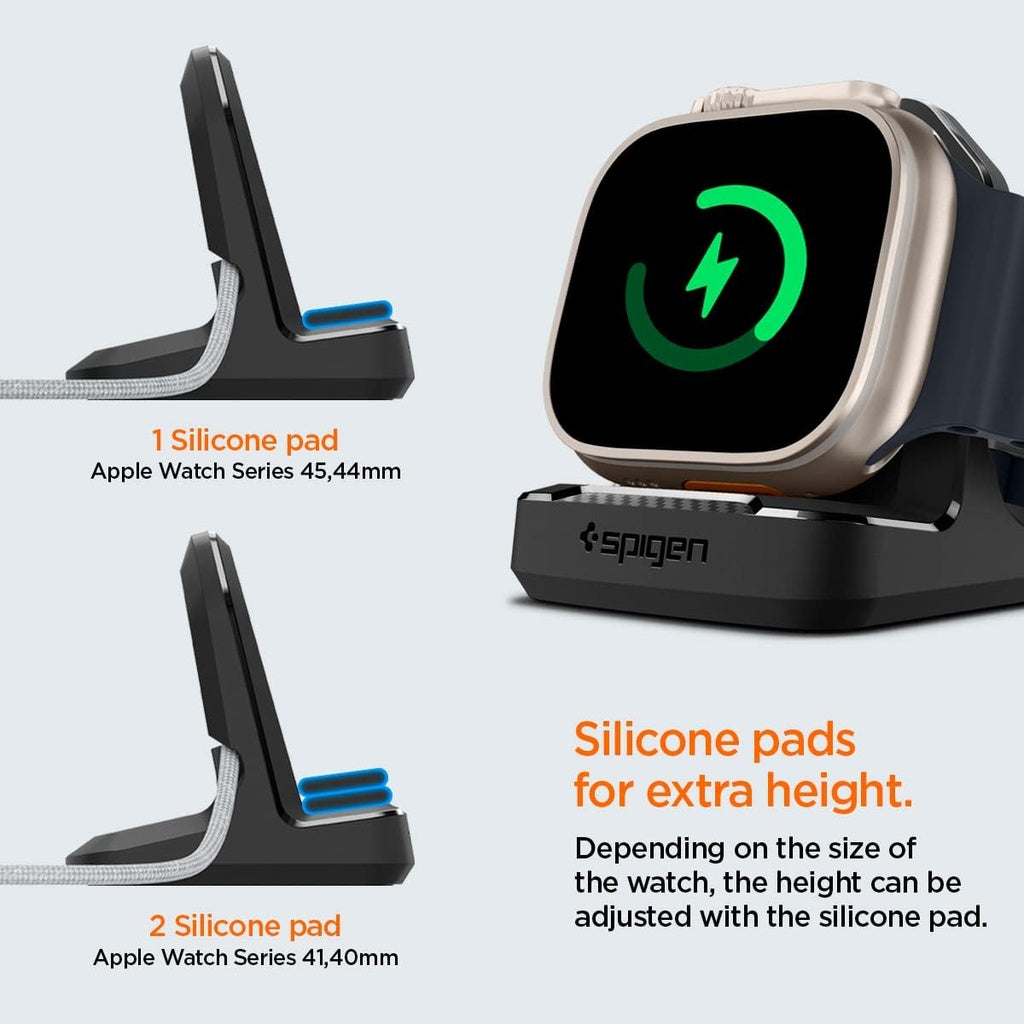 Pendirian Pengecas Perisai Lasak Spigen Apple Watch Ultra 2/Ultra 49mm, Siri 10 46/42mm, 9/8/7 45/41mm, SE/6/5/4 44/40mm