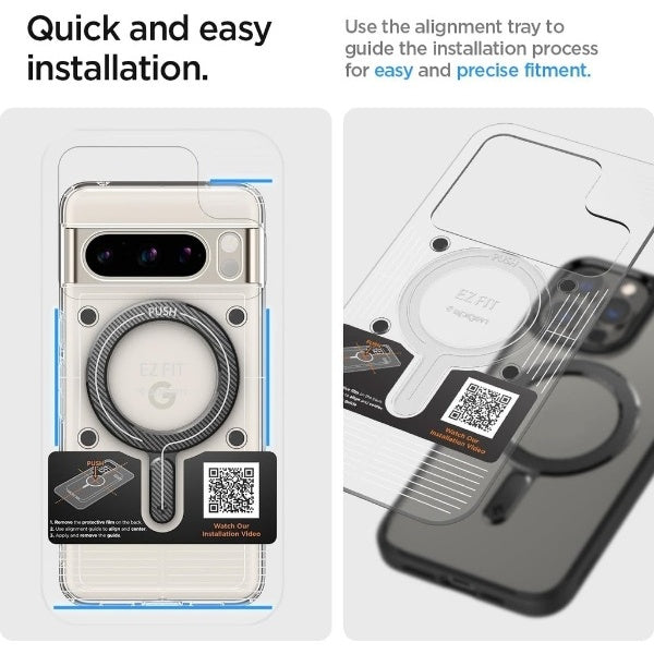 Plat Cincin Magnetik Spigen untuk Sarung iPhone Galaxy Pixel - Gentian Karbon