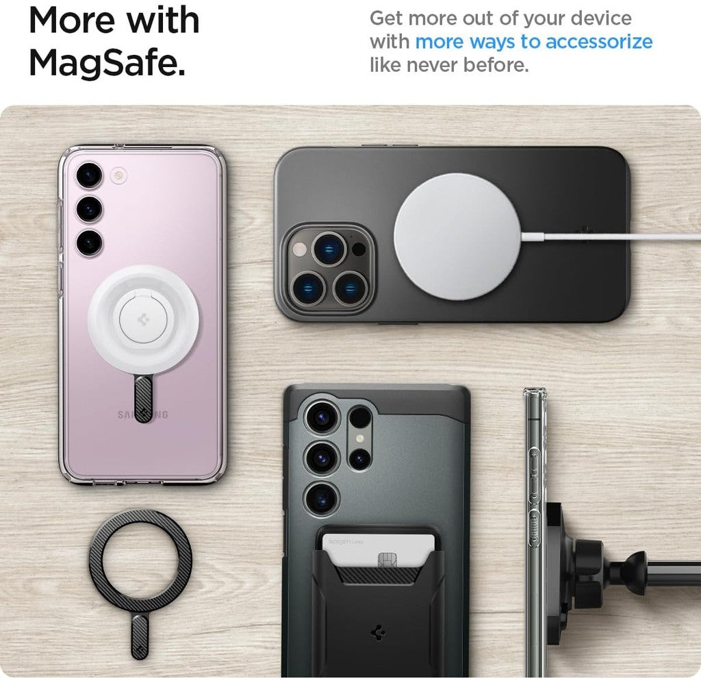 Plat Cincin Magnetik Spigen untuk Sarung iPhone Galaxy Pixel - Gentian Karbon