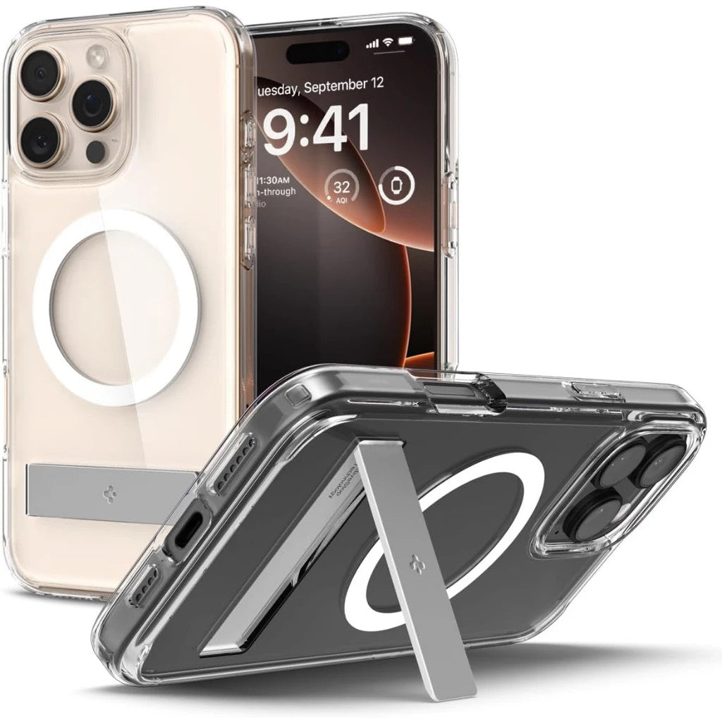 Sarung SPIGEN Ultra Hybrid S MagFit untuk iPhone 16 Series Dual Layer Case KickStand