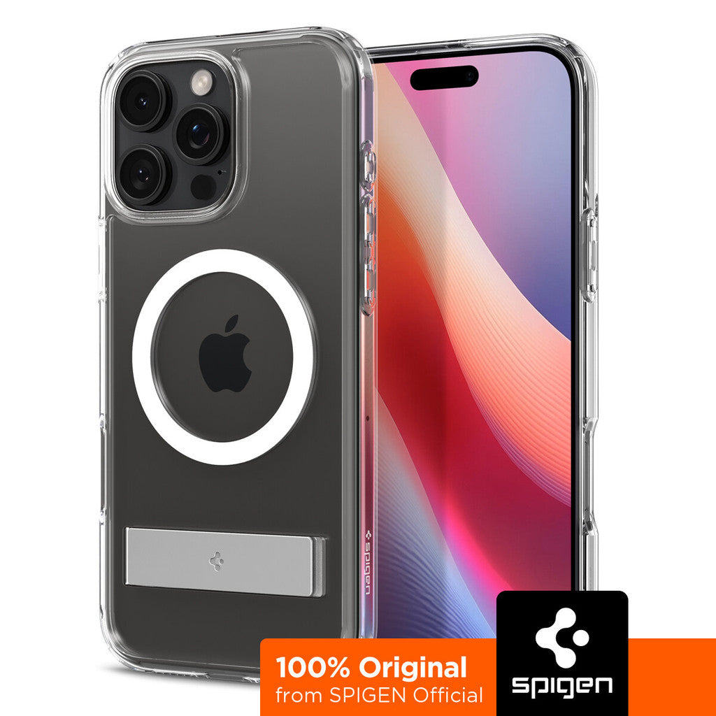 Sarung SPIGEN Ultra Hybrid S MagFit untuk iPhone 16 Series Dual Layer Case KickStand