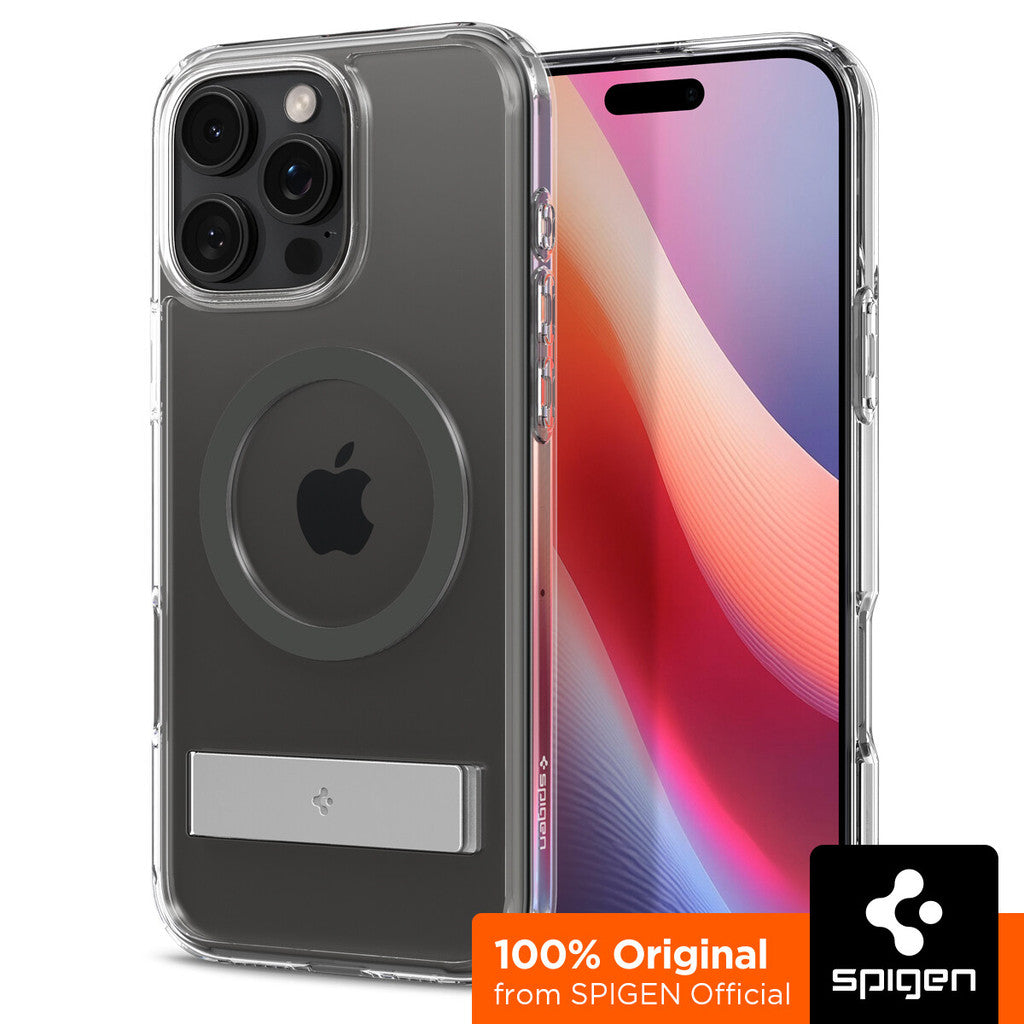 Sarung SPIGEN Ultra Hybrid S MagFit untuk iPhone 16 Series Dual Layer Case KickStand
