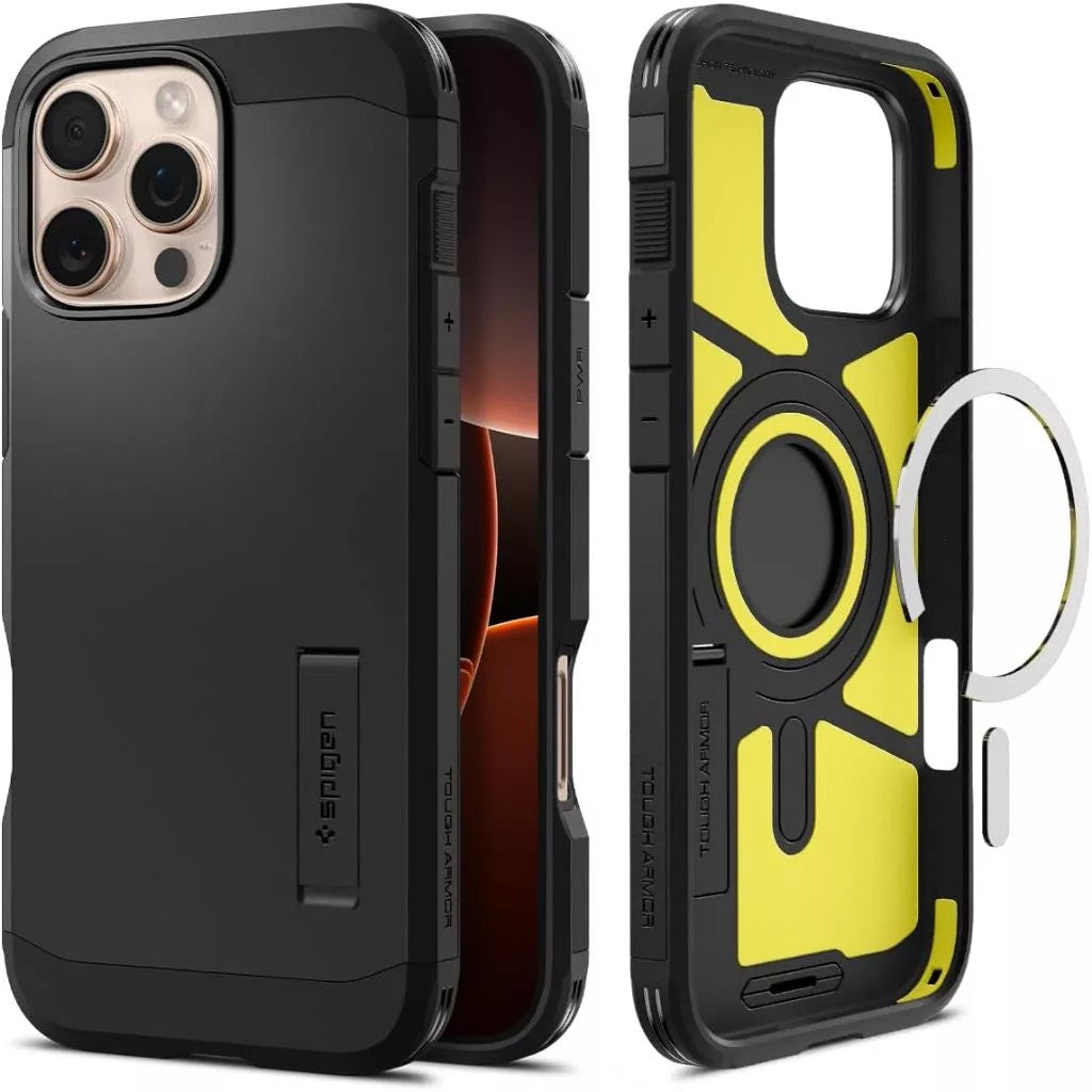 Spigen Tough Armor MagFit iPhone 16 Pro 6.3" Sarung Telefon Magnet Perlindungan Melampau Sarung iPhone Sarung iPhone