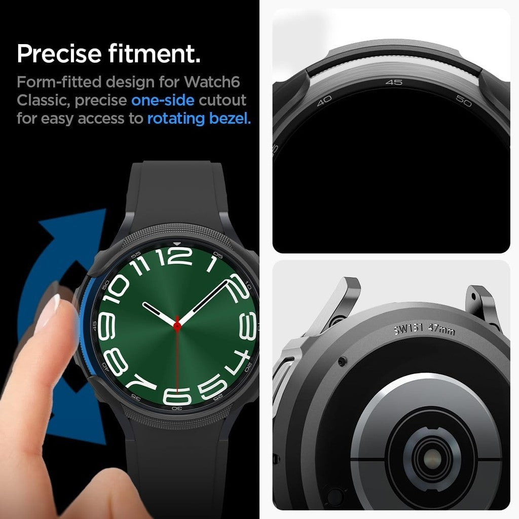 Spigen Liquid Air Direka untuk Samsung Galaxy Watch 6 Sarung Klasik 47mm Sarung TPU Ringan Fleksibel (2023)