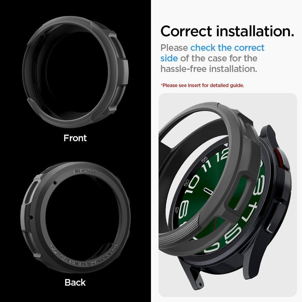 Spigen Liquid Air Direka untuk Samsung Galaxy Watch 6 Sarung Klasik 47mm Sarung TPU Ringan Fleksibel (2023)
