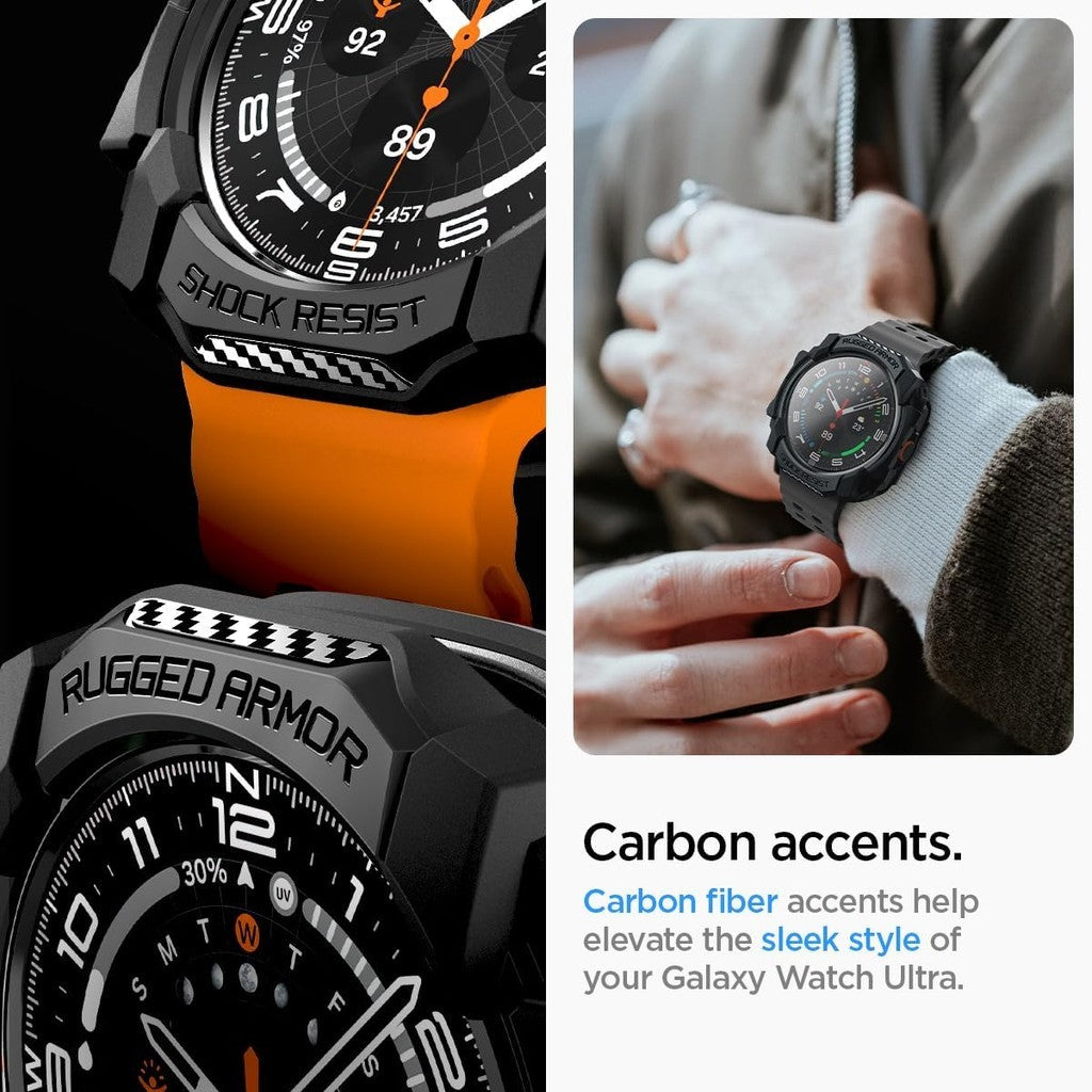 Spigen Rugged Armor Direka untuk Samsung Galaxy Watch Ultra Sarung TPU Tahan Lama untuk Galaxy Watch Ultra 47mm (2024)