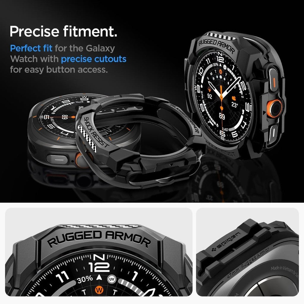 Spigen Rugged Armor Direka untuk Samsung Galaxy Watch Ultra Sarung TPU Tahan Lama untuk Galaxy Watch Ultra 47mm (2024)