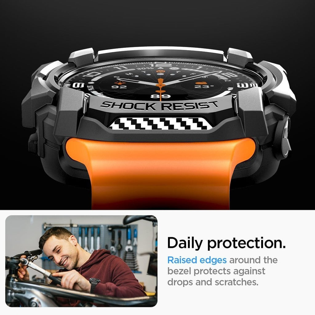 Spigen Rugged Armor Direka untuk Samsung Galaxy Watch Ultra Sarung TPU Tahan Lama untuk Galaxy Watch Ultra 47mm (2024)
